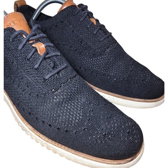 Cole Haan Original Grand Stitchlite Wingtip Oxford Shoes Mens 8 M Black C27568 - Picture 4 of 8